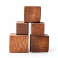 Stack Of Wooden Blocks Isolated On White Royalty Free Stock Photo