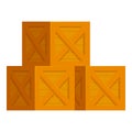 Stack of wooden crates forming a pyramid shape for storage and logistics Royalty Free Stock Photo