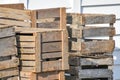 Stack of Wooden Crates Royalty Free Stock Photo