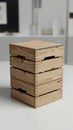 Stack of Wooden Crates on a Table Royalty Free Stock Photo