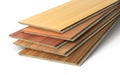 Stack of wooden laminate parquet