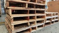 Stack of wooden pallet for pallets. storage of wooden pallets. Royalty Free Stock Photo