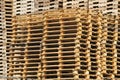 A stack of wooden pallets Royalty Free Stock Photo