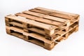 Stack of wooden pallets on a white background Royalty Free Stock Photo