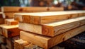 Stack of wooden planks lumber timber Royalty Free Stock Photo