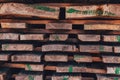 Stack of wooden planks solid-sawn timber construction material Royalty Free Stock Photo