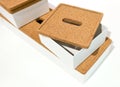 Stack of Wooden Storage Boxes or Jewelry Boxes Royalty Free Stock Photo