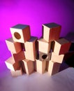 Stack of wooden toy bricks Royalty Free Stock Photo