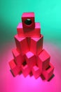 Stack of wooden toy bricks Royalty Free Stock Photo