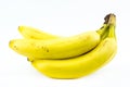 Stack of yellow bananas on a white background Royalty Free Stock Photo