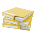 Stack of yellow binders with white labels isolated on white background Royalty Free Stock Photo