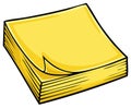 Stack of yellow blank sticky notes. Generative AI Royalty Free Stock Photo