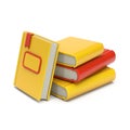 Stack of yellow books 3D