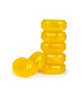 A stack of yellow candy