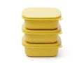 Stack of yellow containers isolated on white background Royalty Free Stock Photo