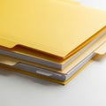 Stack of yellow file folders with documents files paperwork Royalty Free Stock Photo