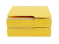 Stack of yellow file folders with tabs isolated on white background Royalty Free Stock Photo