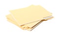 Stack of yellow files with documents on white background Royalty Free Stock Photo