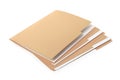 Stack of yellow files with documents on white background Royalty Free Stock Photo