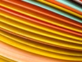 A stack of yellow and orange plates Royalty Free Stock Photo