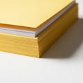 Stack of Yellow Paper Files with White Paper Inserts on a White Surface documents Royalty Free Stock Photo