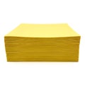 Stack of Yellow Paper Sheets on White Background Royalty Free Stock Photo