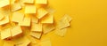 Stack of Yellow Post It Notes on Yellow Background Royalty Free Stock Photo