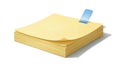 Stack of yellow sticky notes isolated on white background Royalty Free Stock Photo