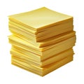 Stack Of Yellow Sticky Notes. Office Organization And Reminder Tools Isolated On Transparent Background Royalty Free Stock Photo
