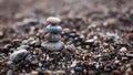 Stack of zen stones on beach. Pyramid of stones on the beach. Royalty Free Stock Photo