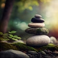 Stack of zen stones on nature background Royalty Free Stock Photo
