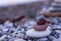 stack of zen stones on pebble beach Royalty Free Stock Photo