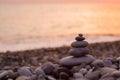 stack of zen stones on pebble beach Royalty Free Stock Photo