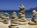 Stack of zen stones on pebble beach Royalty Free Stock Photo