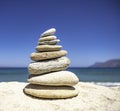 Stack of zen stones on pebble beach Royalty Free Stock Photo