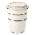 Stackable Coffee Cup with Lid on transparent background Royalty Free Stock Photo