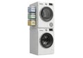 Of stackable front load washer and dryer on Royalty Free Stock Photo