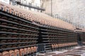 Stackable grandstand seating at an outdoor venue Royalty Free Stock Photo