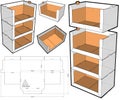 Stackable Retail Double Edge Box Internal measurement 60x39 31cm and Die-cut Pattern.