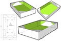 Stackable Retail Double Edge Box Internal measurement 24.8x 16.7+ 4.75 and Die-cut Pattern.