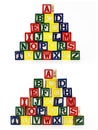 Stacked alphabet abc blocks child language spelling learning Royalty Free Stock Photo