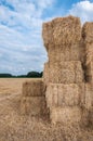 Stacked bales of straw Royalty Free Stock Photo