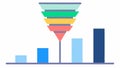 A stacked bar graph showing the percentage of leads converting at each stage of the funnel visually illustrating dropoff Royalty Free Stock Photo