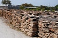 Stacked bark of cork oak Royalty Free Stock Photo