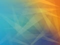 Stacked beams and laser on blue and orange gradient background, technology, business, banner, template, cobject, opy space