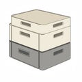 Stacked Beige and Gray Plastic Storage Boxes Royalty Free Stock Photo