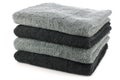 Stacked black and grey bathroom towels Royalty Free Stock Photo