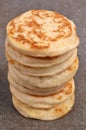 Homemade blinis stacked