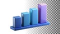 Stacked blue bar graph data analysis statistics report growth png transparent image Generative AI