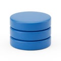 Stacked Blue Cylinders Representing Database or Data Storage on White Background server technology Royalty Free Stock Photo